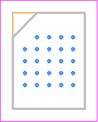 W25M02GVTBIG - Winbond PCB footprint - BGA - BGA - TFBGA24 Ball (6x8 mm2 (5x5-1 ball arrays), Ball pitch: 1.00mm, Ø =0.40mm)