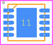 IQS263B-0-DNR - Azoteq PCB footprint - Small Outline No-lead - Small Outline No-lead - DFN10