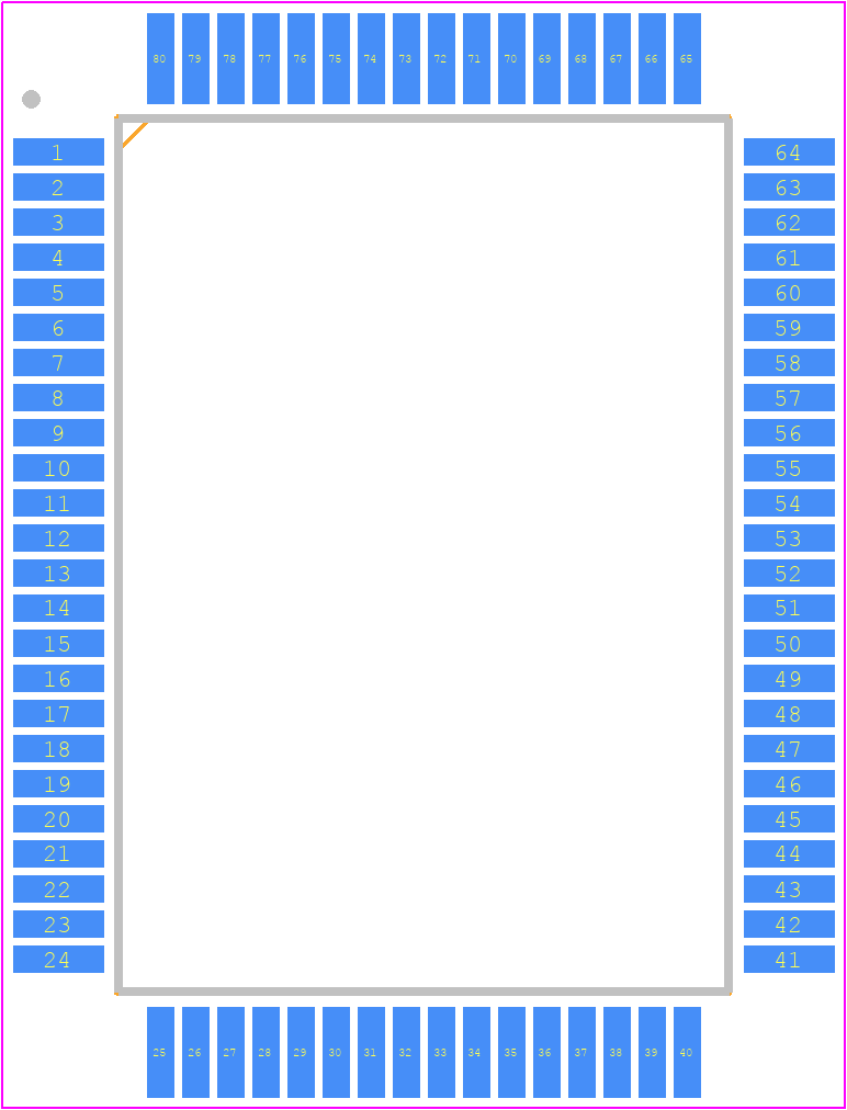 SN74ABT7820-25PH - Texas Instruments PCB footprint - Quad Flat Packages - Quad Flat Packages - PH(R-PQFP-G80)