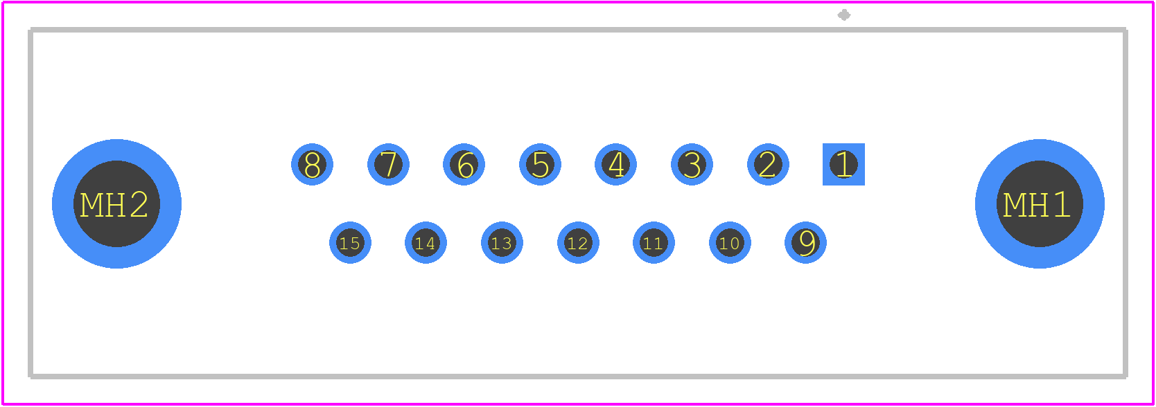 09662557511 - HARTING PCB footprint - Other - Other - D-SUb Female Straight 15Pin