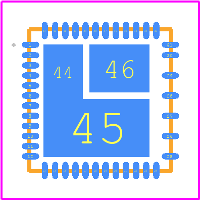 HV56020T-V/KXX - Microchip PCB footprint - Other - Other - 43-Lead Very Thin Plastic Quad Flat, No Lead Package (KXX) - 7x7 mm Body [VQFN]