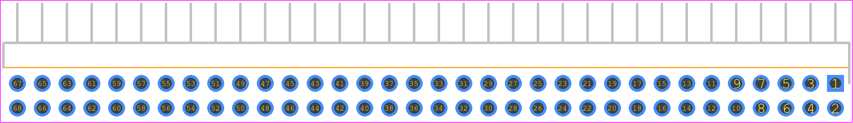TMMH-134-01-S-D-RA - SAMTEC PCB footprint - Header, Unshrouded - Right Angle PTH Pin - Header, Unshrouded - Right Angle PTH Pin - TMMH-134-01-S-D-RA_2024
