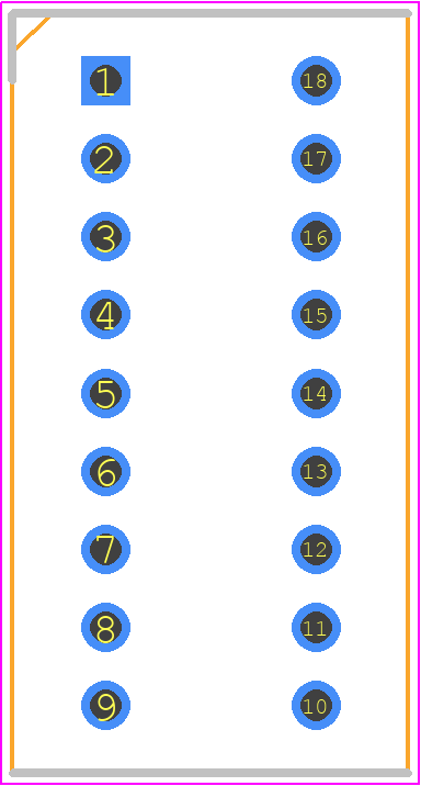 QD18A11 - TNK PCB footprint - Dual-In-Line Sockets - Dual-In-Line Sockets - QD18A11--