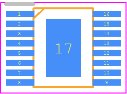 LT8619EMSE#PBF - Analog Devices PCB footprint - Small Outline Packages - Small Outline Packages - 16-Lead Plastic MSOP, Exposed Die Pad-