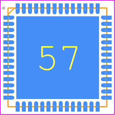 AD7134BCPZ - Analog Devices PCB footprint - Quad Flat No-Lead - Quad Flat No-Lead - 56-Lead Lead Frame Chip Scale Package [LFCSP] 8 mm × 8 mm Body and 0.75 mm Package Height