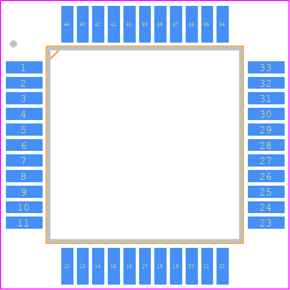 W78E365A40FL - Nuvoton PCB footprint - Quad Flat Packages - Quad Flat Packages - 44-pin PQFP