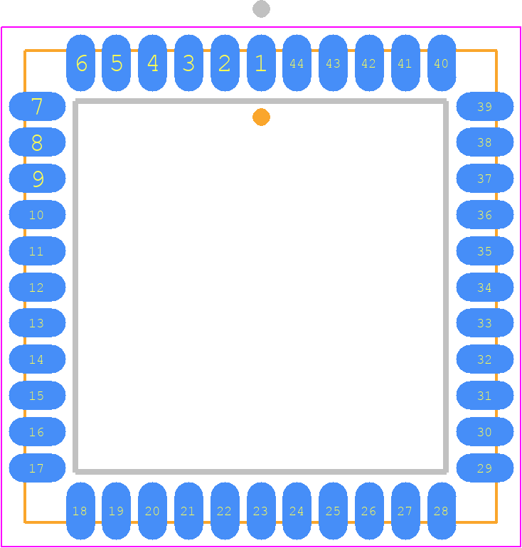Z8523016VSG - LITTELFUSE PCB footprint - Plastic Leaded Chip Carrier - Plastic Leaded Chip Carrier - 44-pin Plastic Leaded Chip Carrier (PLCC) package