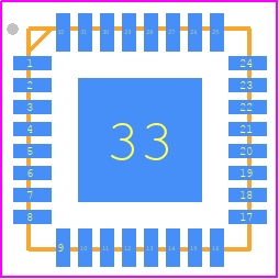 NAU8822AYG - Nuvoton PCB footprint - Quad Flat No-Lead - Quad Flat No-Lead - 32-lead plastic QFN 32L