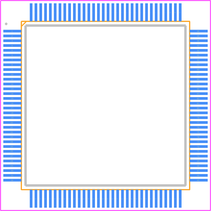 STM32G474QBT6 - STMicroelectronics PCB footprint - Quad Flat Packages - Quad Flat Packages - LQFP 128 14x14x1.4 mm-2