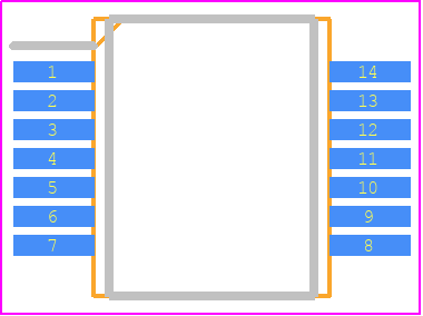 SN74AHC4066DBR - Texas Instruments PCB footprint - Small Outline Packages - Small Outline Packages - DB (R-PDSO-G14)