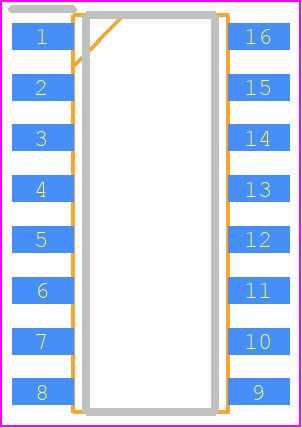 IS31SE5104-GRLS2 - Lumissil Microsystems PCB footprint - Small Outline Packages - Small Outline Packages - SOP-16