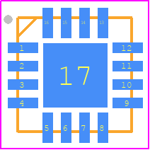 ISL6401CRZ-T - Renesas Electronics PCB footprint - Quad Flat No-Lead - Quad Flat No-Lead - 16 Ld 4x4 QFN