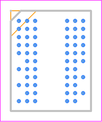 AS4C128M8D2A-25BCN - Alliance Memory PCB footprint - BGA - BGA - FBGA-60