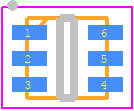 MAX8570ELT+T - Analog Devices PCB footprint - Small Outline No-lead - Small Outline No-lead - 6-μDFN