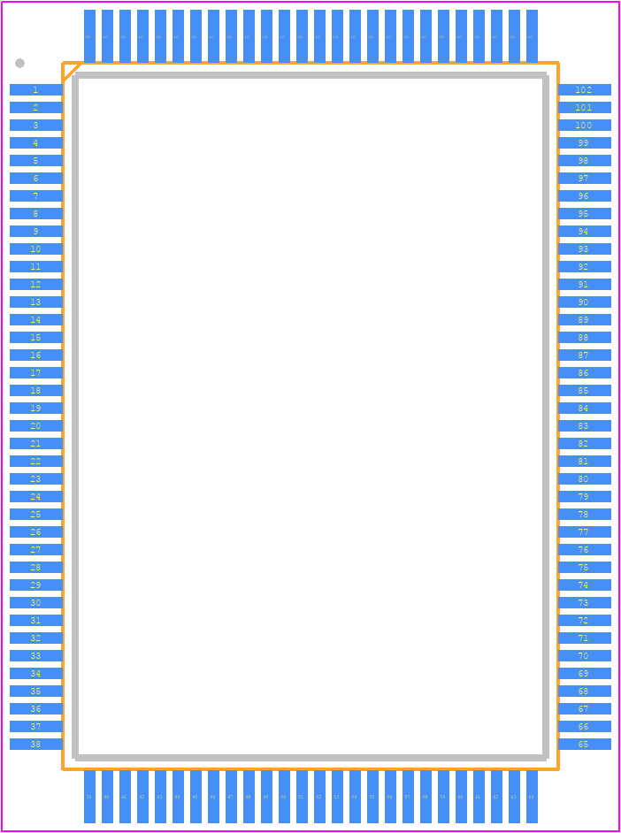 72V3640L15PF - Renesas Electronics PCB footprint - Quad Flat Packages - Quad Flat Packages - PK128