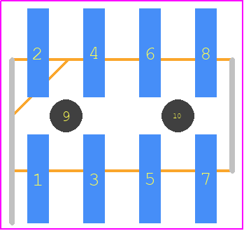 TMMH-104-04-L-DV-A - SAMTEC PCB footprint - Header, Unshrouded - Straight SMD Pin - Header, Unshrouded - Straight SMD Pin - TMMH-104-04-L-DV-A