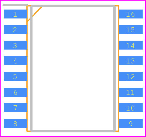 LOC210P - LITTELFUSE PCB footprint - Small Outline Packages - Small Outline Packages - 16 PIN SOIC