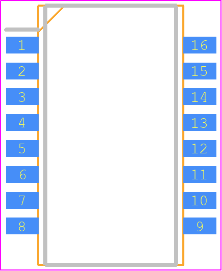 HM1188NLT - Yageo Group PCB footprint - Small Outline Packages - Small Outline Packages - 0.500" L x 0.280" W (12.70mm x 7.11mm)