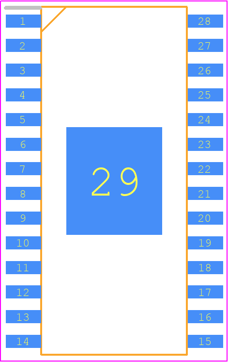 ISL6405EEBZ - Renesas Electronics PCB footprint - Small Outline Packages - Small Outline Packages - M28.3B 28 LEAD WIDE BODY SMALL OUTLINE EXPOSED PAD PLASTIC PACKAGE