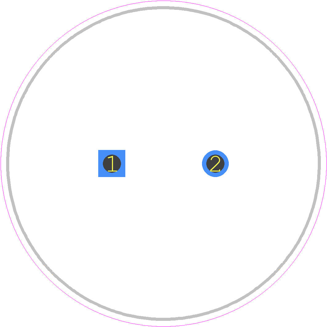 B41605A8398M009 - TDK PCB footprint - Capacitor, Polarized Radial Diameter - Capacitor, Polarized Radial Diameter - 25 x 50