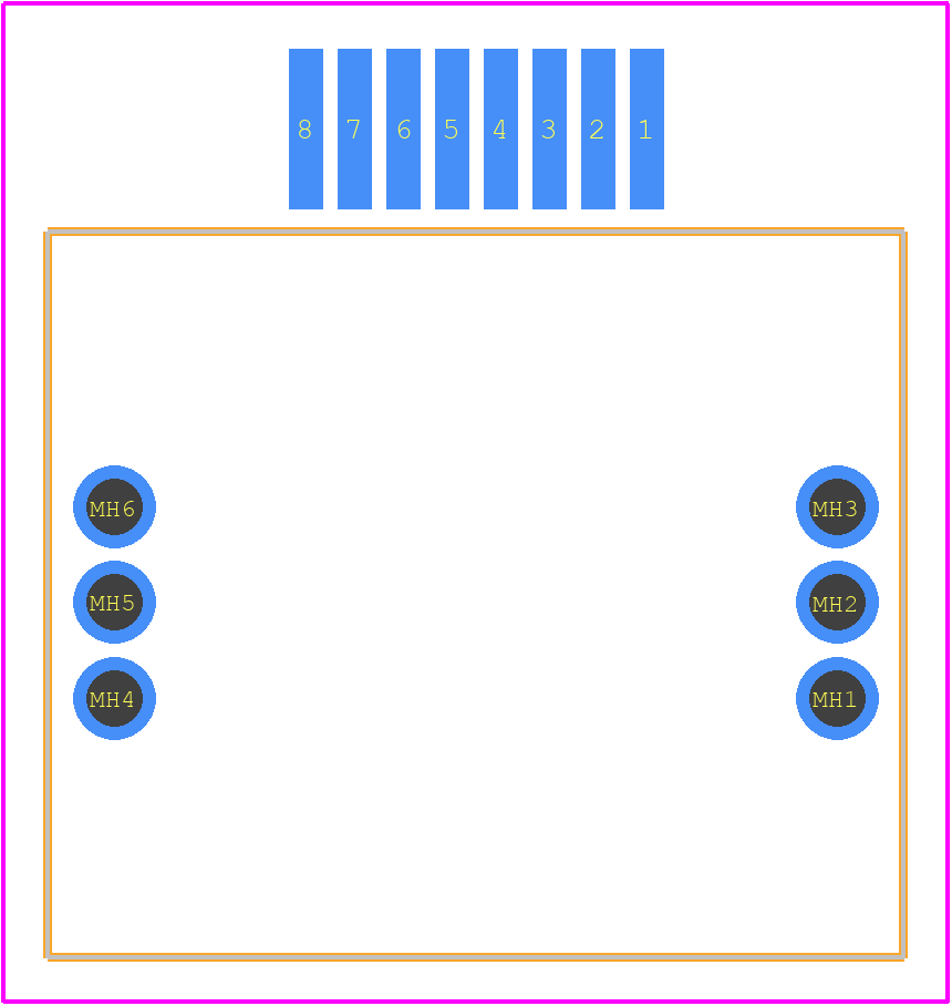 GT25H2-8DP-2.2H - Hirose PCB footprint - Other - Other - GT25H2-8DP-2.2H-3
