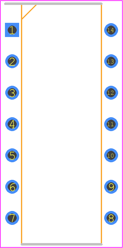 HEF4013BP - Nexperia PCB footprint - Dual-In-Line Packages - Dual-In-Line Packages - DIP-14-1