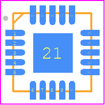 PE4268-52 - Peregrine Semiconductor PCB footprint - Quad Flat No-Lead - Quad Flat No-Lead - 20-lead 4x4 mm QFN