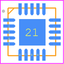 PE42020A-X - Peregrine Semiconductor PCB footprint - Quad Flat No-Lead - Quad Flat No-Lead - 20-lead 4 × 4 × 0.85 mm QFN
