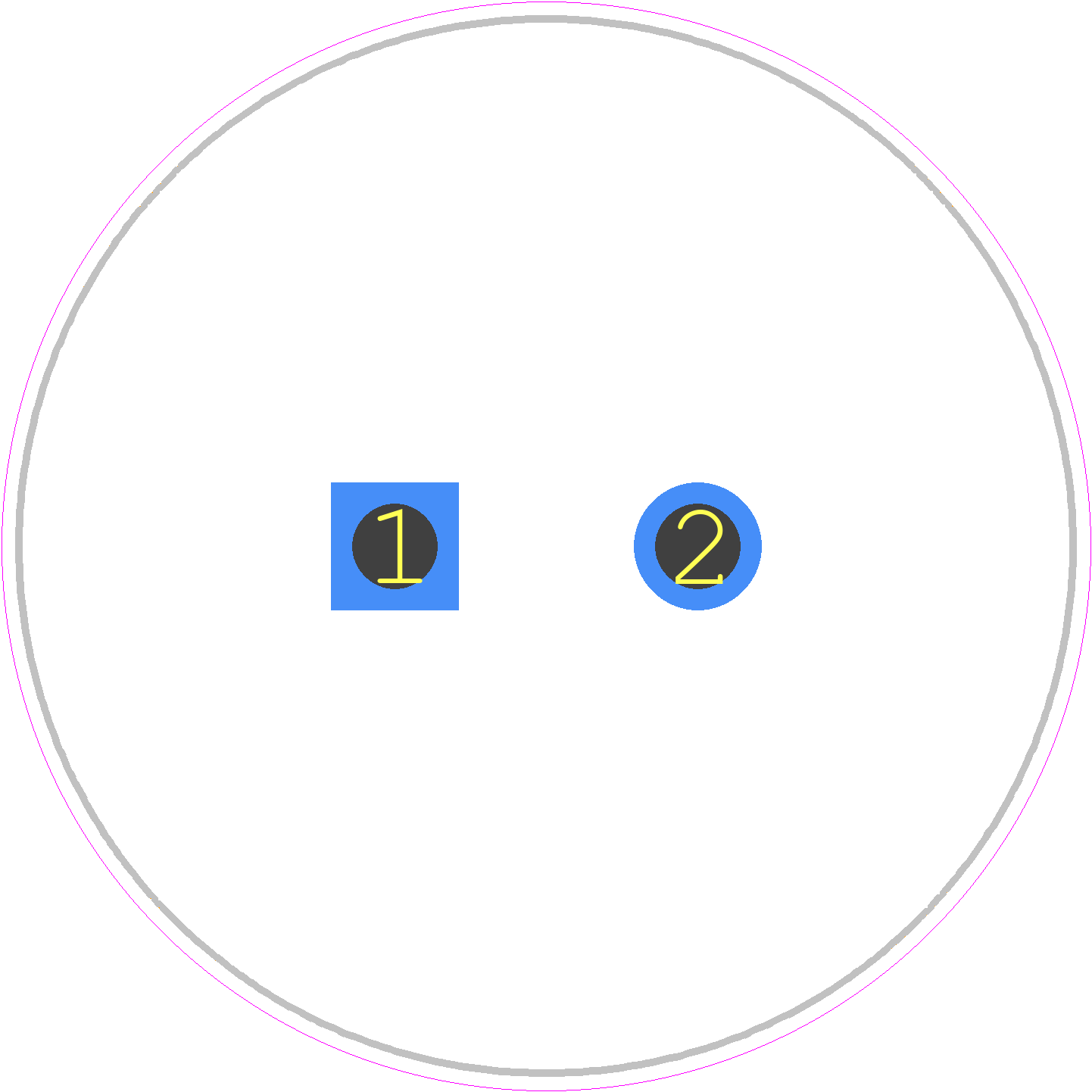 MAL225957471E3 - Vishay PCB footprint - Capacitor, Polarized Radial Diameter - Capacitor, Polarized Radial Diameter - MAL225957471E3