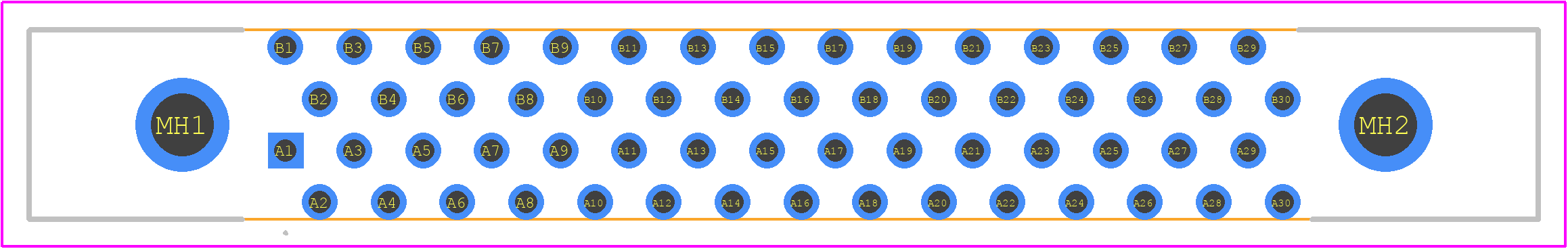 FX2B-60PA-1.27DSA(71) - Hirose PCB footprint - Other - Other - FX2B-60PA-1.27DSA(71)-