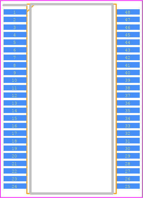 9DB803DFILFT - Renesas Electronics PCB footprint - Small Outline Packages - Small Outline Packages - 48-Lead SSOP