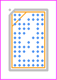 CYW43438KUBGT - Infineon PCB footprint - BGA - BGA - 63-ball WLBGA halogen-free package (4.87 mm x 2.87 mm, 0.40 pitch)