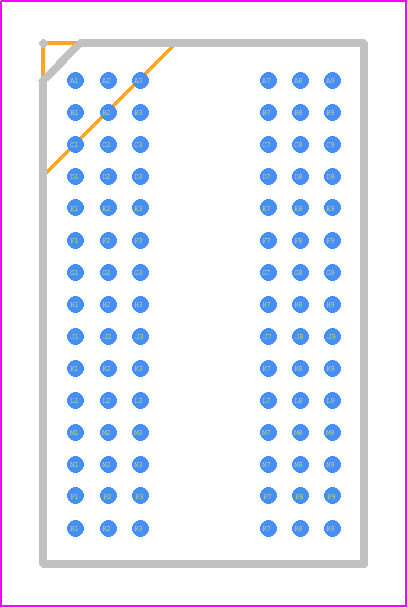 IS61WV51232BLL-10BLI - Integrated Silicon Solution Inc. PCB footprint - BGA - BGA - 90-Ball TF-BGA, Lead-free