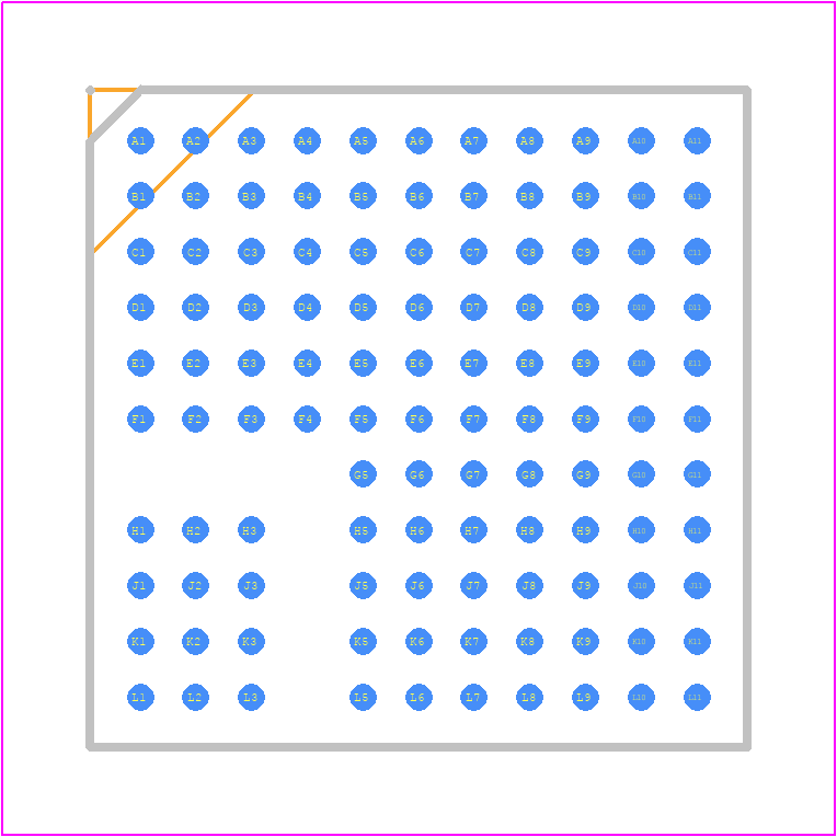 LTM8027MPY#PBF - Analog Devices PCB footprint - BGA - BGA - BGA Package 113-Lead (15mm × 15mm × 4.92mm)