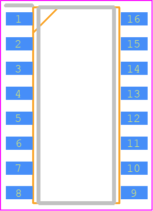 BH2226F-E2 - ROHM Semiconductor PCB footprint - Small Outline Packages - Small Outline Packages - SOP16-25