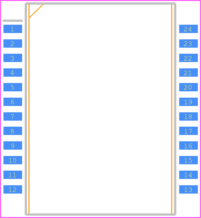 ALAN110001-3J61DT - ABRACON PCB footprint - Small Outline Packages - Small Outline Packages - 24-pin Option 1