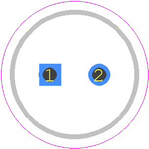 UVR2V010MED - Nichicon PCB footprint - Capacitor, Polarized Radial Diameter - Capacitor, Polarized Radial Diameter - UVR (6.3x11)