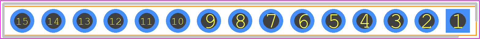 SSW-115-01-TM-S - SAMTEC PCB footprint - Header, Receptacle - Straight PTH Box - Header, Receptacle - Straight PTH Box - SSW-115-01-TM-S+-++