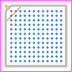 STM32L4S9ZIY6TR - STMicroelectronics PCB footprint - BGA - BGA - WLCSP - 144 bump, 5.24x 5.24 mm, 0.40 mm pitch, wafer level chip scale, package outline