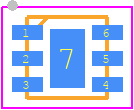 FAN3100CMPX - onsemi PCB footprint - Small Outline No-lead - Small Outline No-lead - WDFN6 2x2, 0.65P_1
