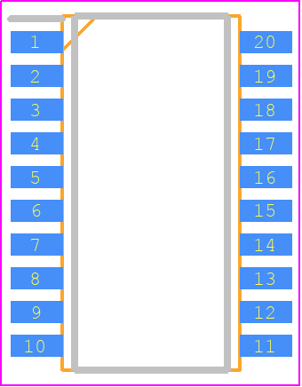 NJM2710M - Nisshinbo PCB footprint - Small Outline Packages - Small Outline Packages - DMP20