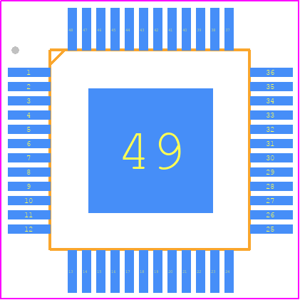 LTC3676ELXE-1#PBF - Analog Devices PCB footprint - Quad Flat Packages - Quad Flat Packages - LXE Package 48-Lead Plastic Exposed Pad LQFP (7mm × 7mm) Exposed Pad Variation AA