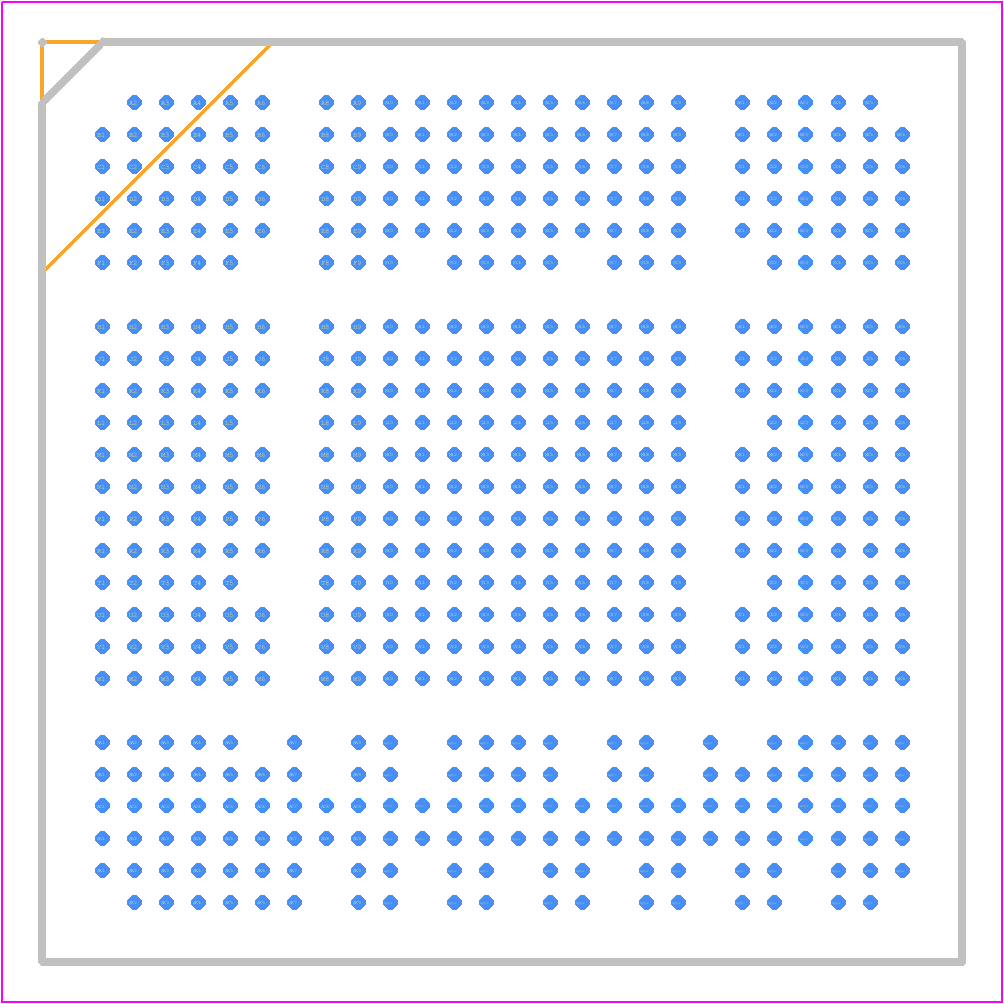 LFE5UM-85F-7BG554C - Lattice Semiconductor PCB footprint - BGA - BGA - 554-Ball caBGA Package