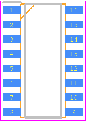 SI8640BB-B-ISR - Silicon Labs PCB footprint - Small Outline Packages - Small Outline Packages - 16-Pin Narrow Body SOIC