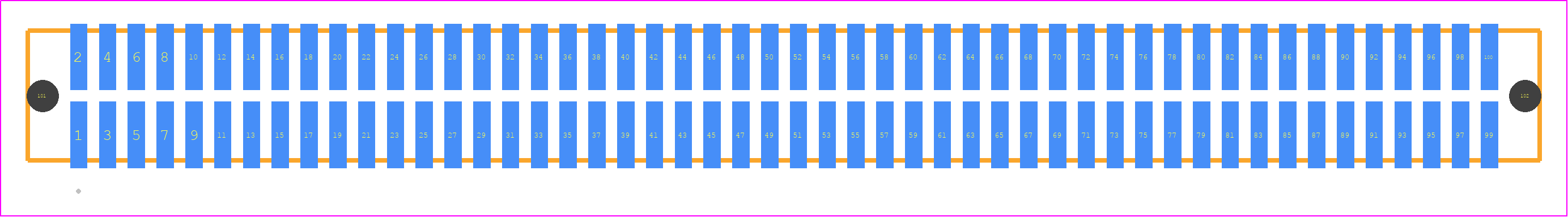 TFM-150-22-STL-D-A - SAMTEC PCB footprint - Other - Other - TFM-150-ZZ-XXX-D-A