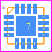 ISL43640IRZ-T7A - Renesas Electronics PCB footprint - Quad Flat No-Lead - Quad Flat No-Lead - L16.3x3