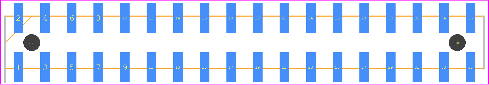 15-91-1368 - Molex PCB footprint - Header, Unshrouded - Straight SMD Pin - Header, Unshrouded - Straight SMD Pin - 15-91-1368