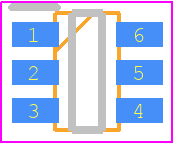 SG6848TZ1 - onsemi PCB footprint - SOT23 (6-Pin) - SOT23 (6-Pin) - 6-Lead, SUPERSOT™-6, JEDEC MO-193, 1.6 mm Wide