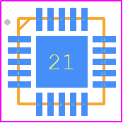 SX9500IULTRT - SEMTECH PCB footprint - Quad Flat No-Lead - Quad Flat No-Lead - QFN-UT 20-pin