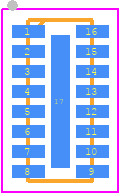 ECLAMP2458P.TCT - SEMTECH PCB footprint - Small Outline No-lead - Small Outline No-lead - slp4016p16